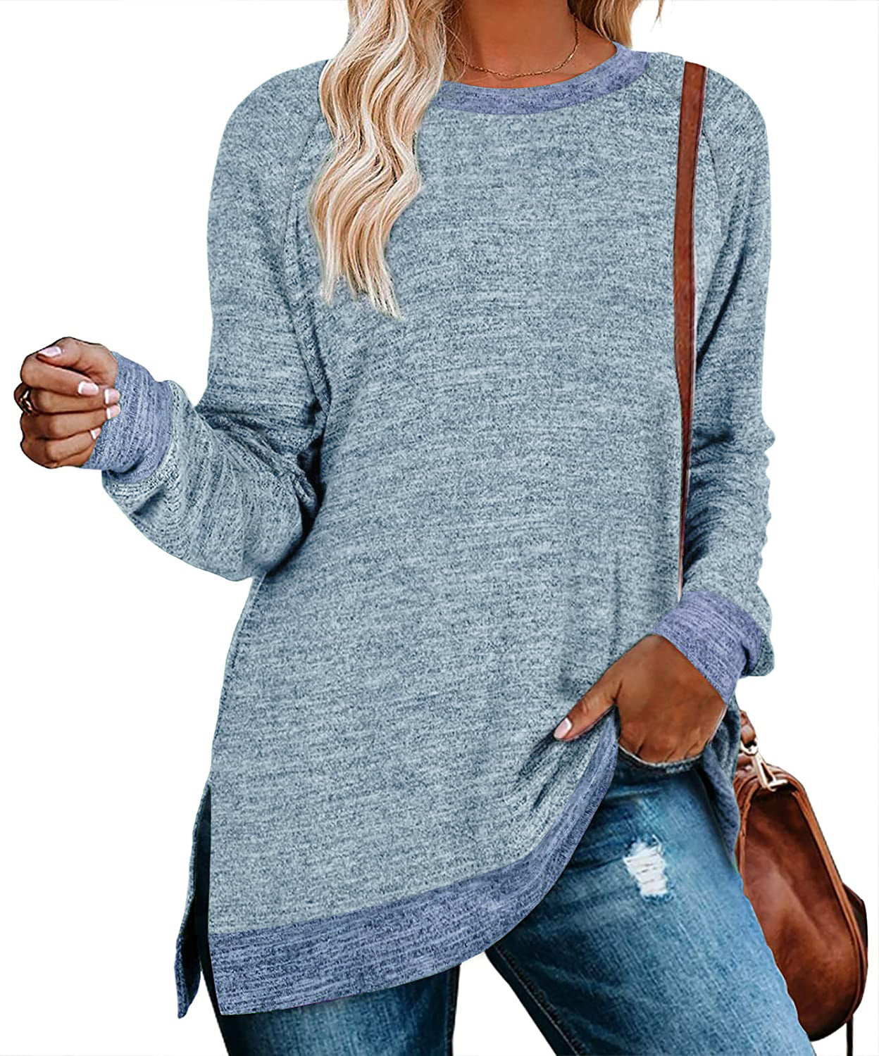 Multicolor Loose Split Top