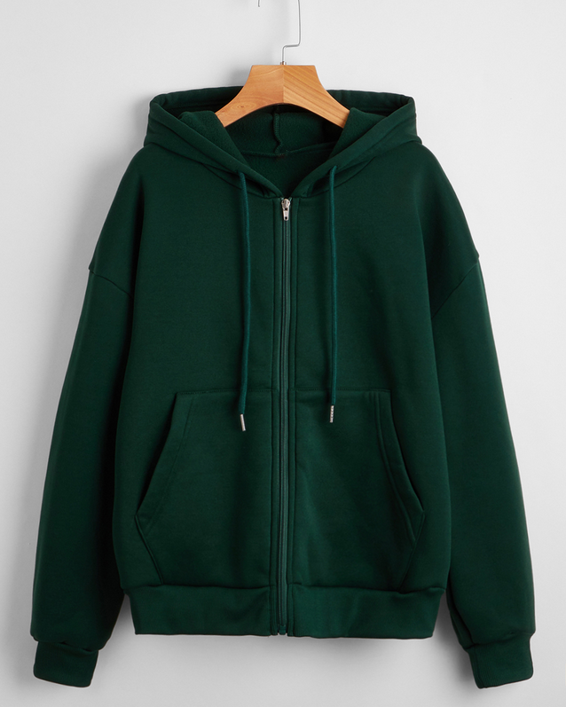 Solid Color Zipper Hoodies