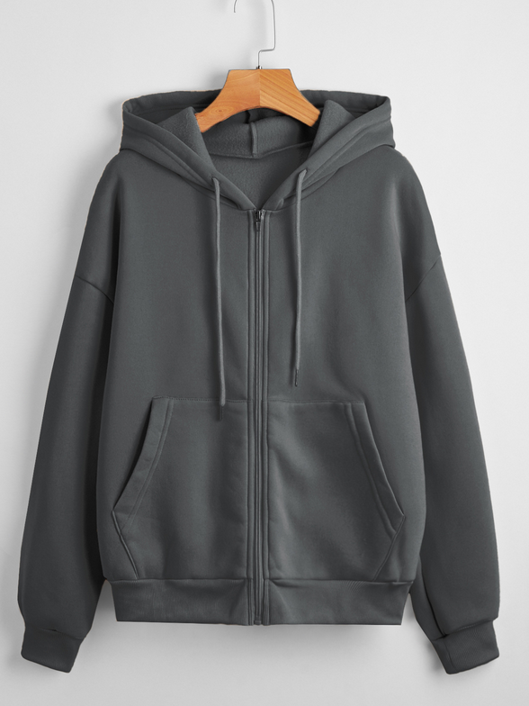 Solid Color Zipper Hoodies