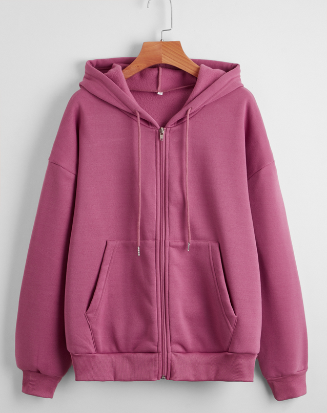Solid Color Zipper Hoodies