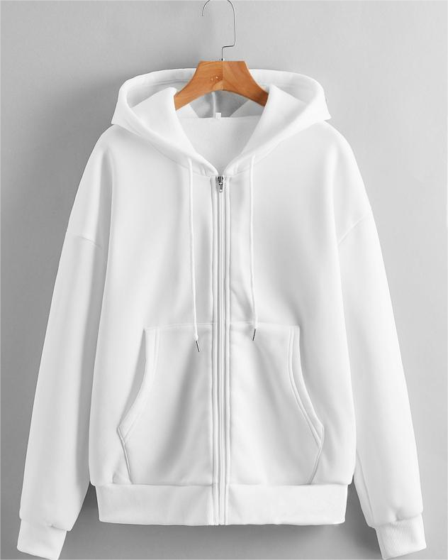 Solid Color Zipper Hoodies