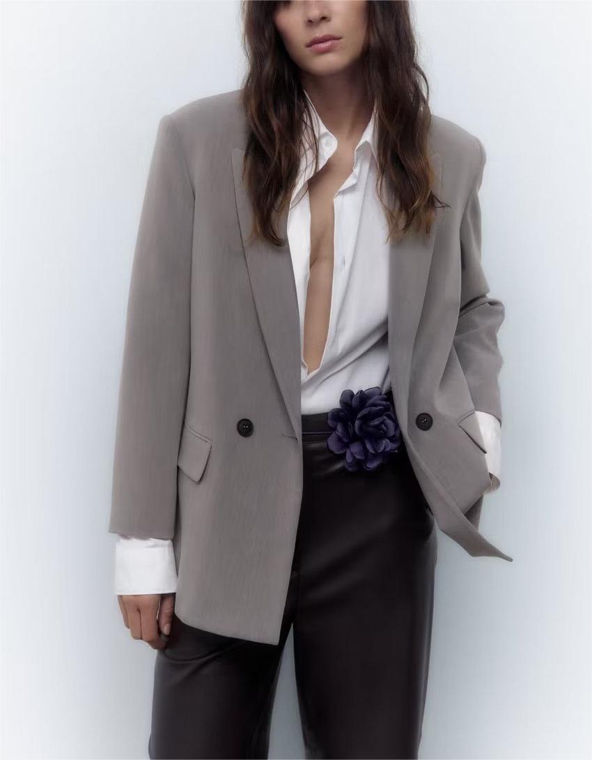 Loose Double-Breasted Blazer