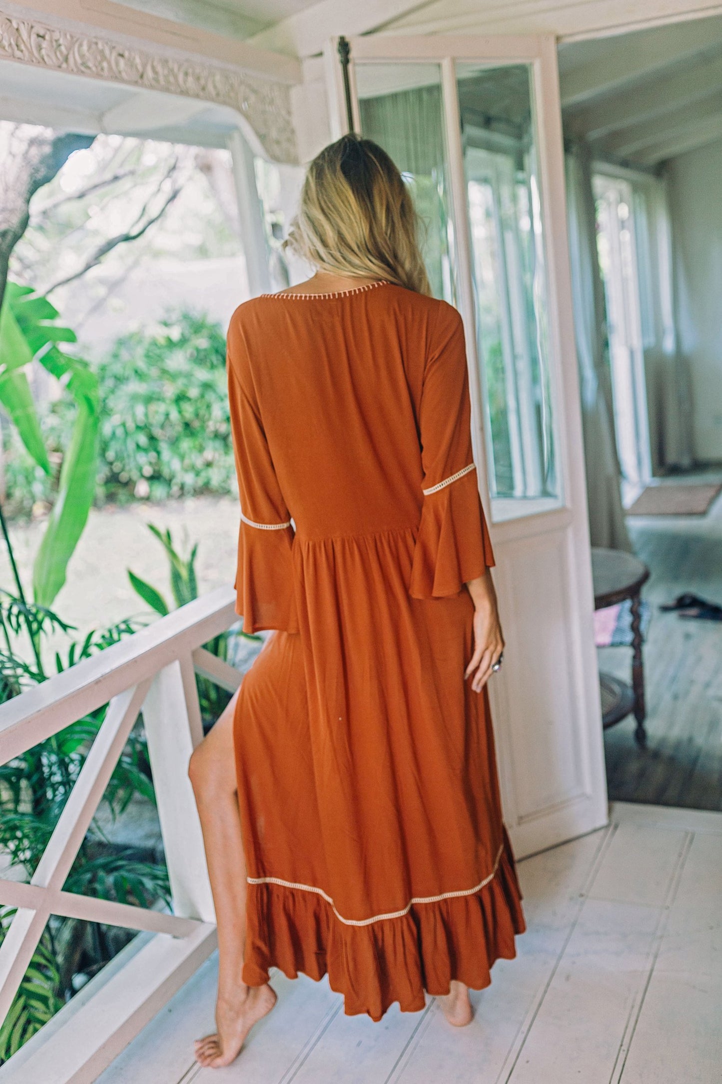 Bohemian Vacation Elegant Embroidered Slits Long Dress