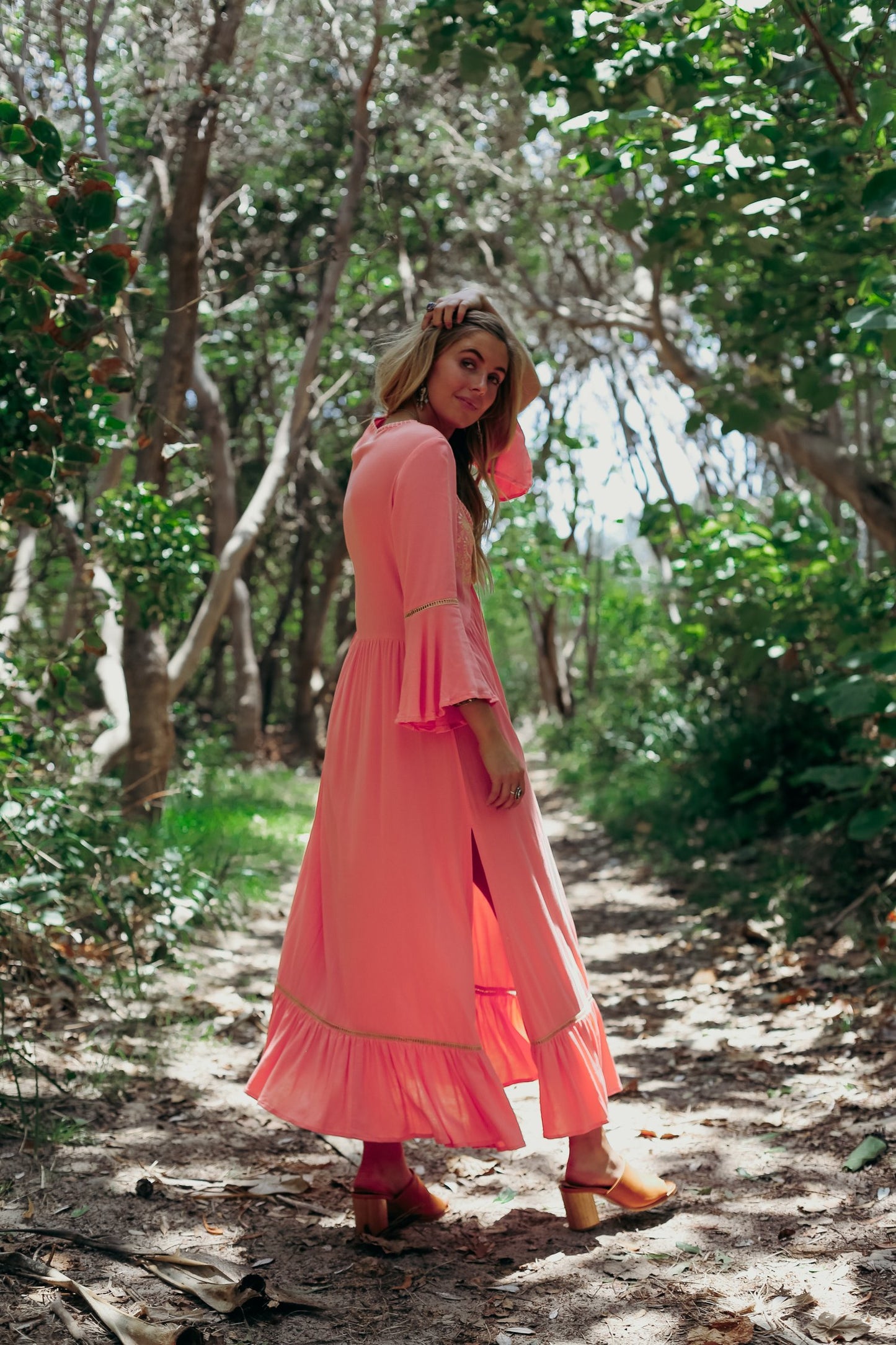 Bohemian Vacation Elegant Embroidered Slits Long Dress