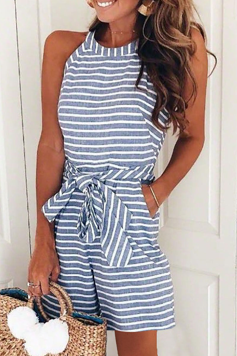 Striped Halter Romper