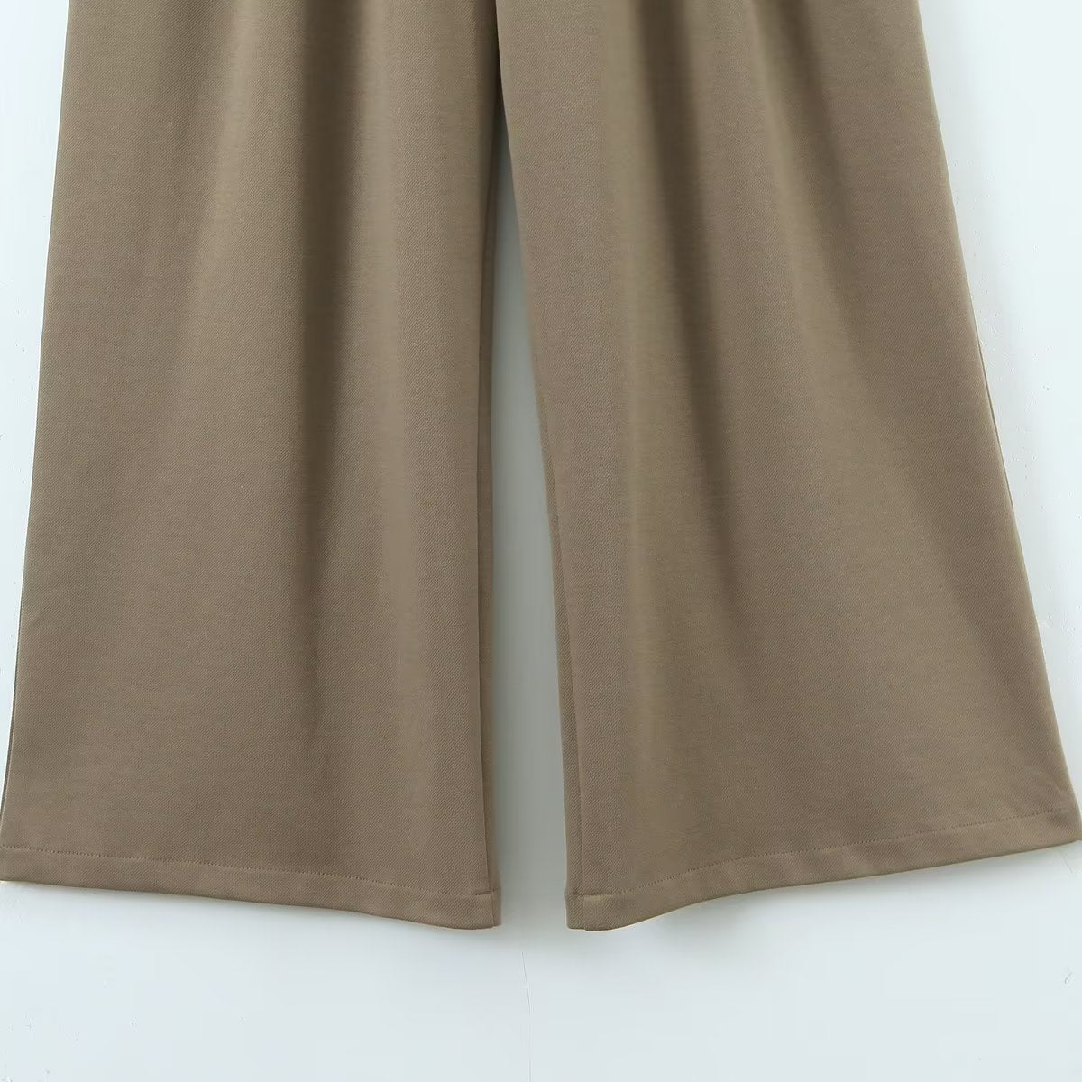 Brown Wide leg Drawstring Pants
