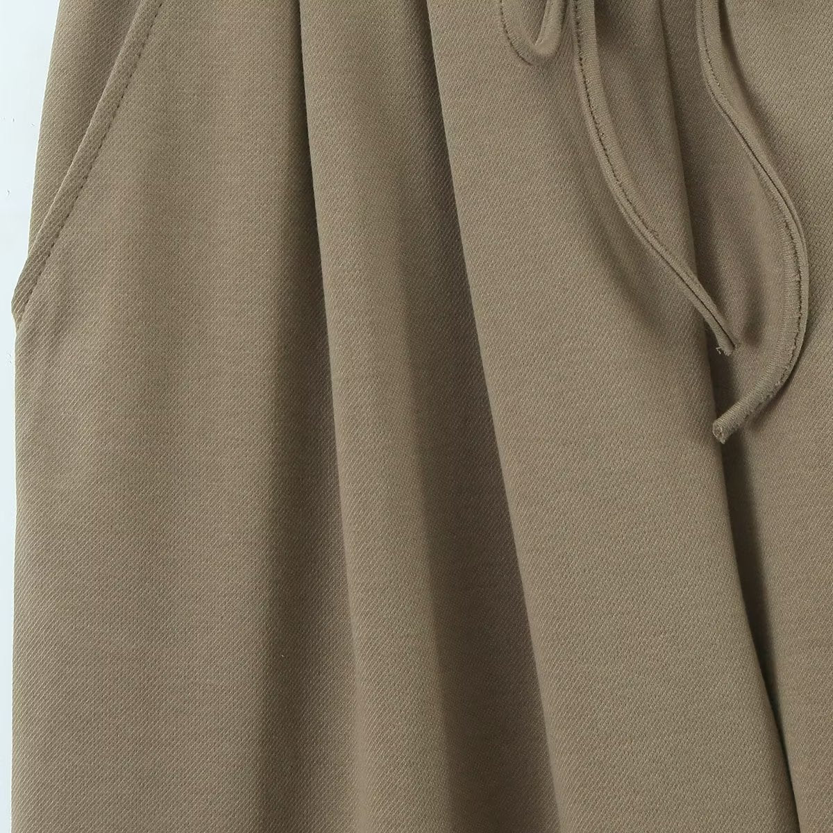 Brown Wide leg Drawstring Pants