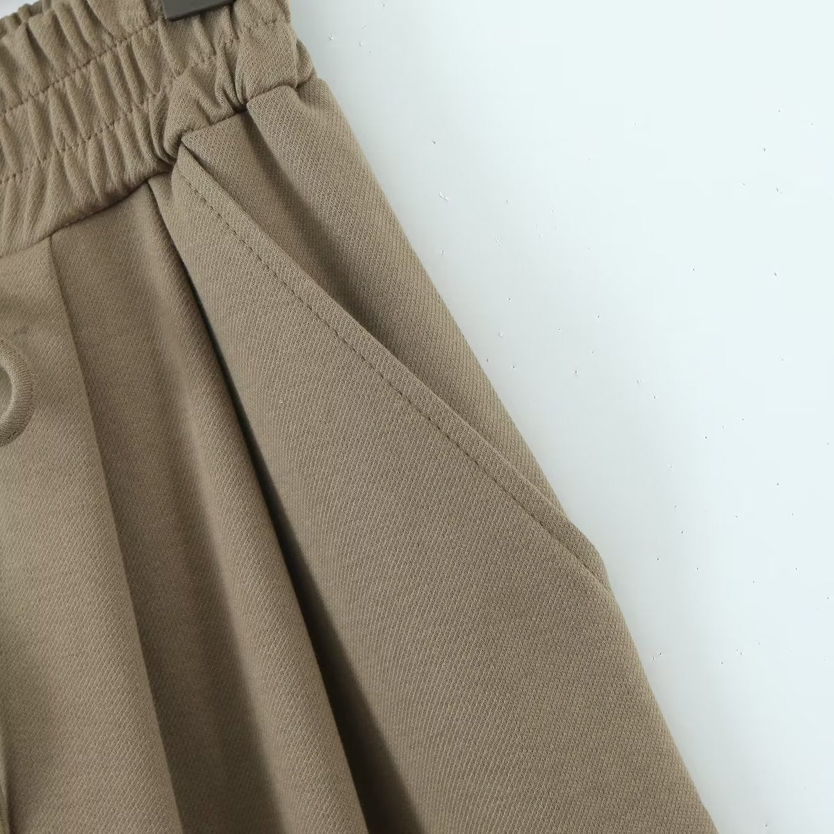 Brown Wide leg Drawstring Pants