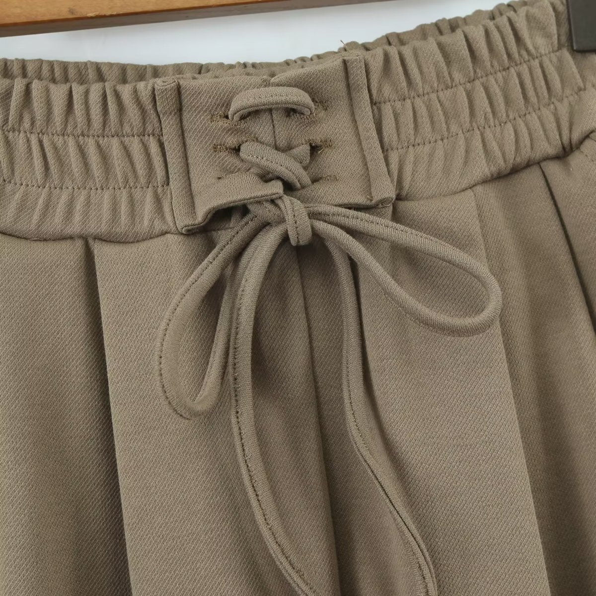 Brown Wide leg Drawstring Pants