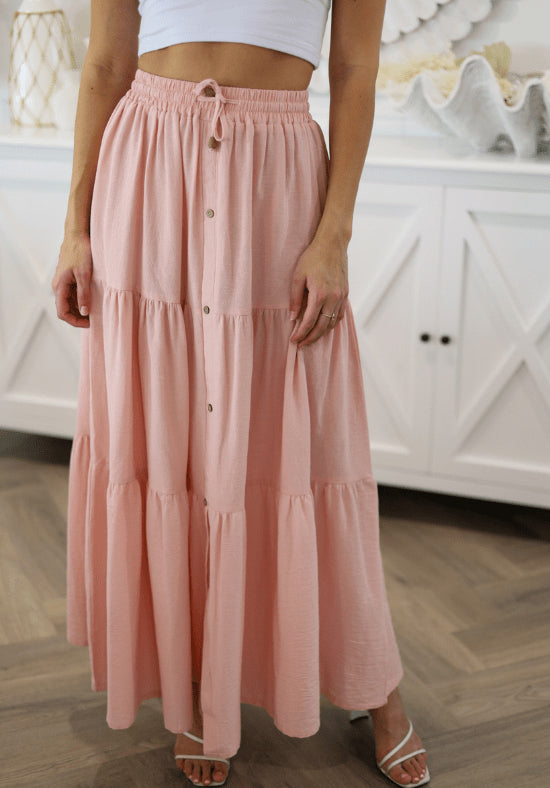 Spring Cotton Tiered Skirt