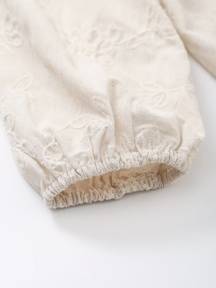 Embroidered Linen Cotton Dress