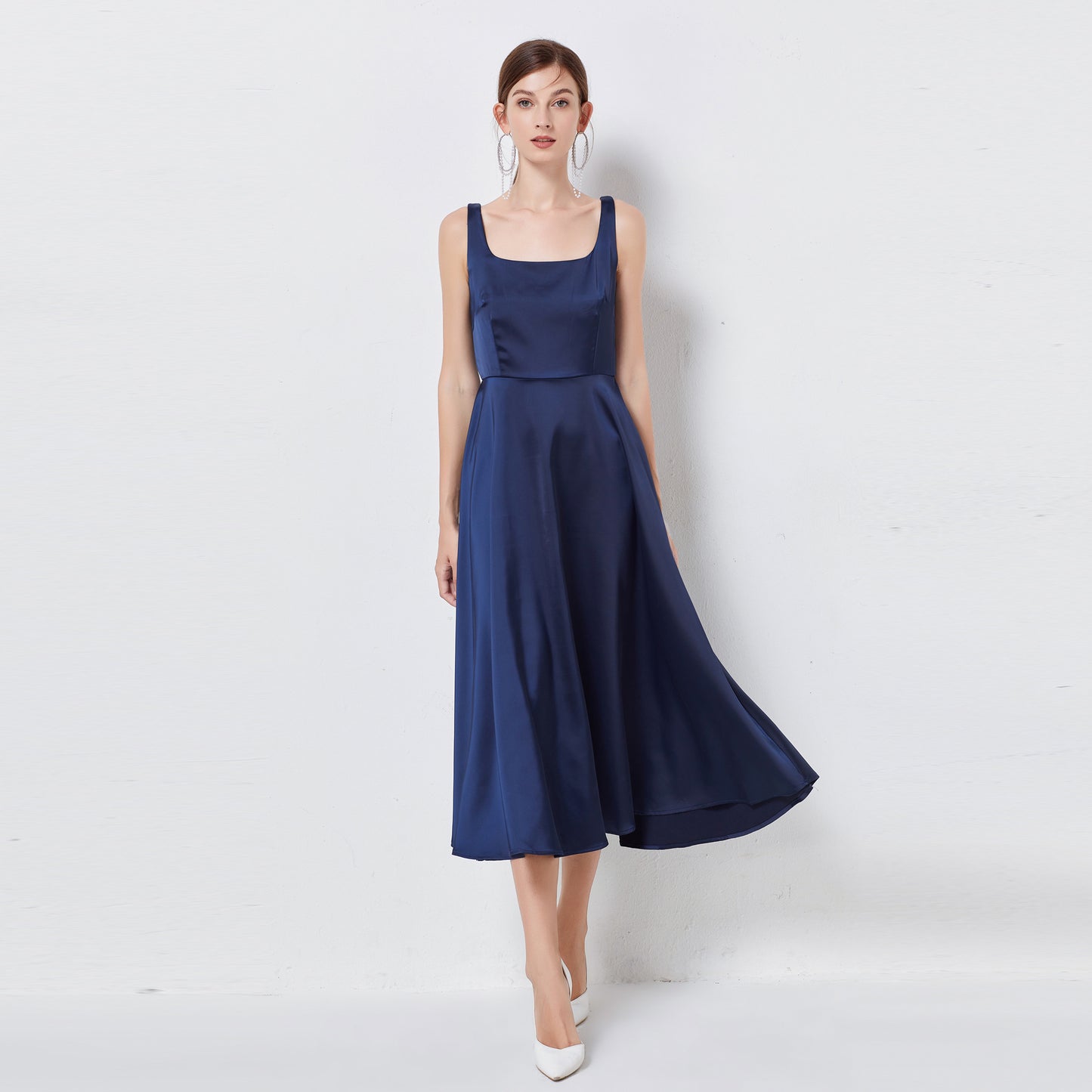 Vera Satin Dress with Belt