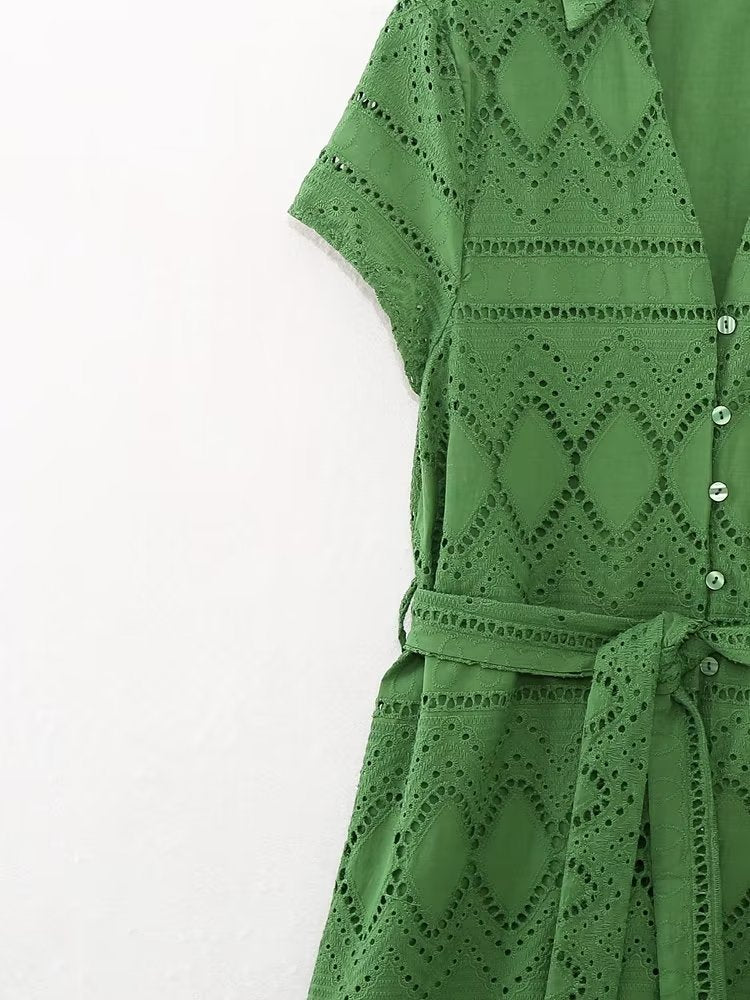 Carlie Green Shirt Dress
