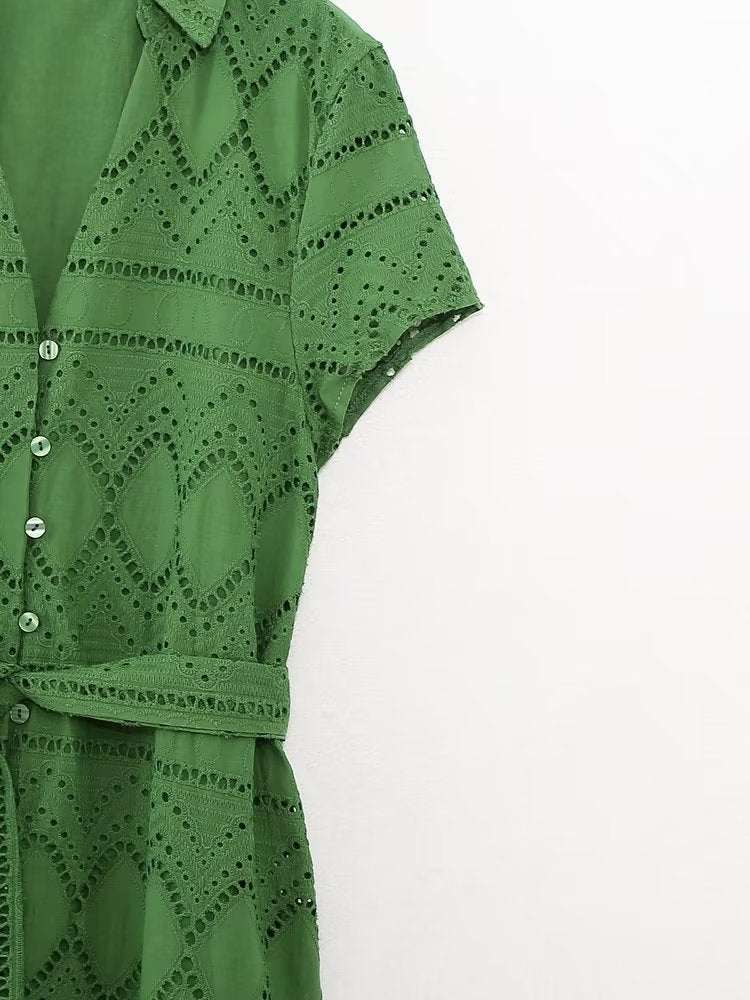 Carlie Green Shirt Dress
