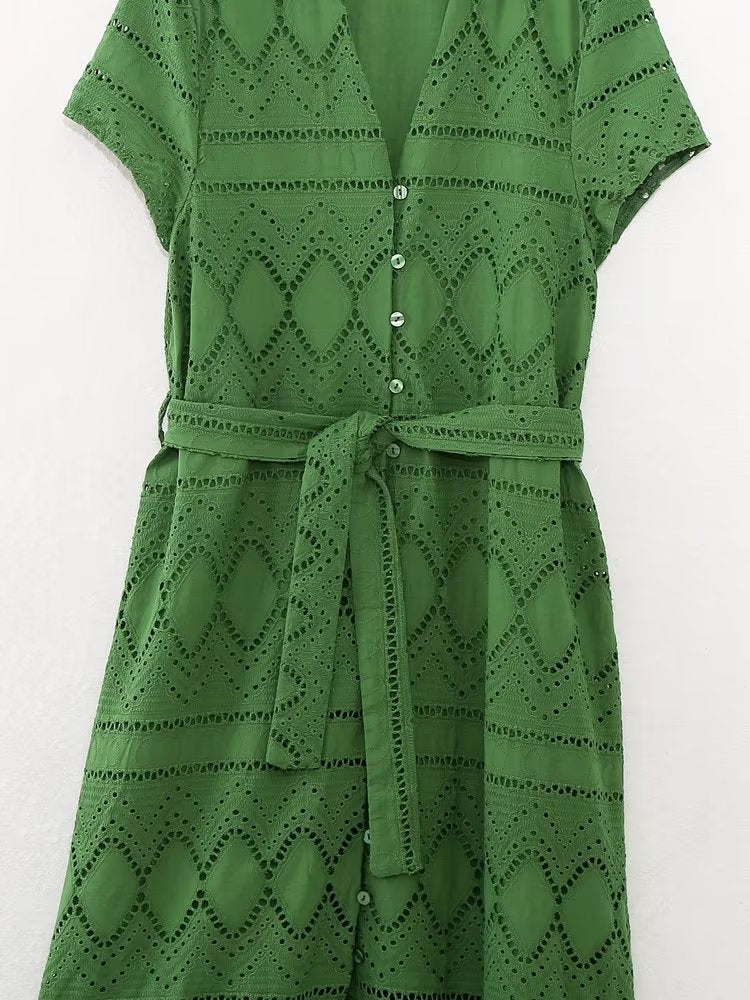 Carlie Green Shirt Dress