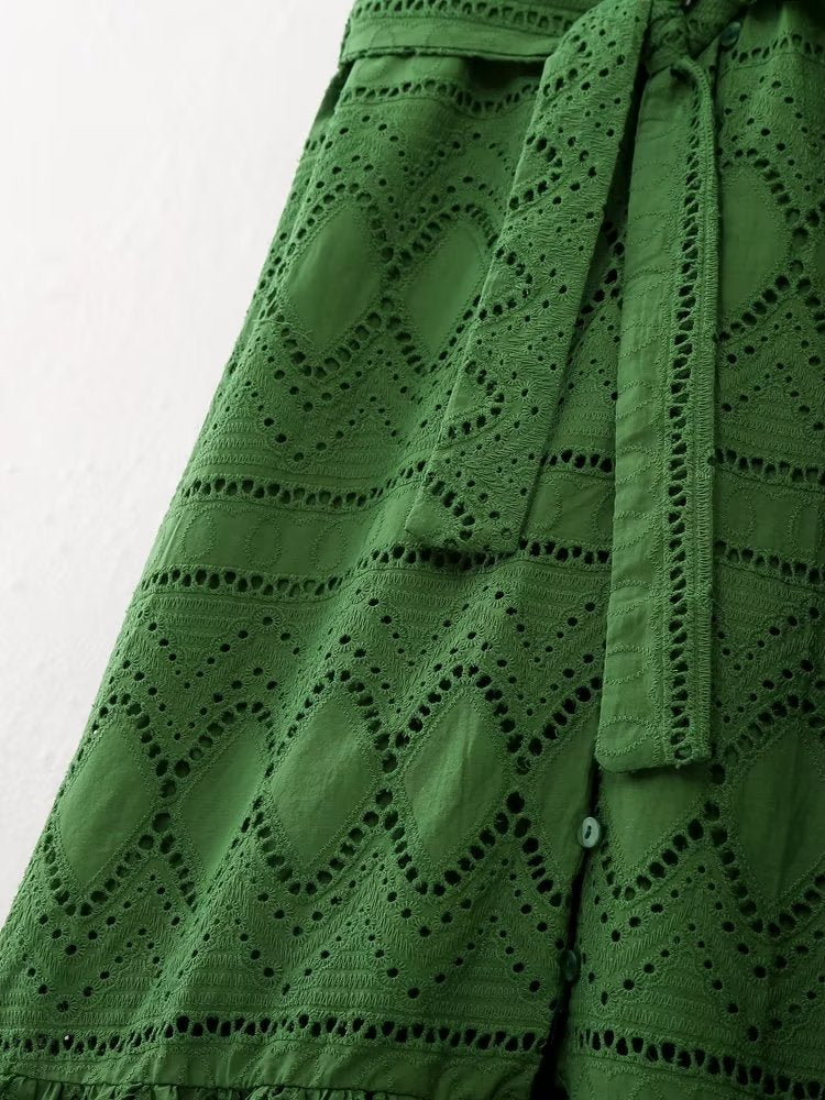 Carlie Green Shirt Dress