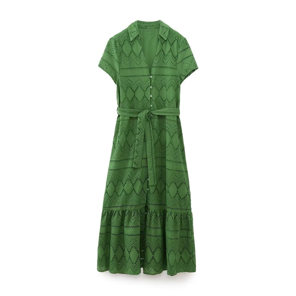 Carlie Green Shirt Dress