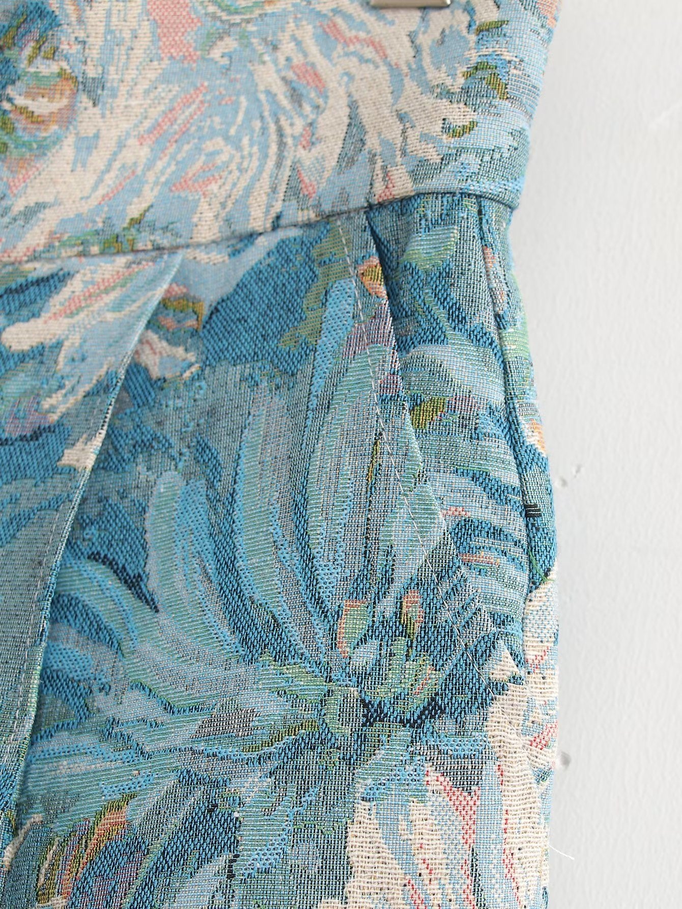 Floral Jacquard High Waist Shorts