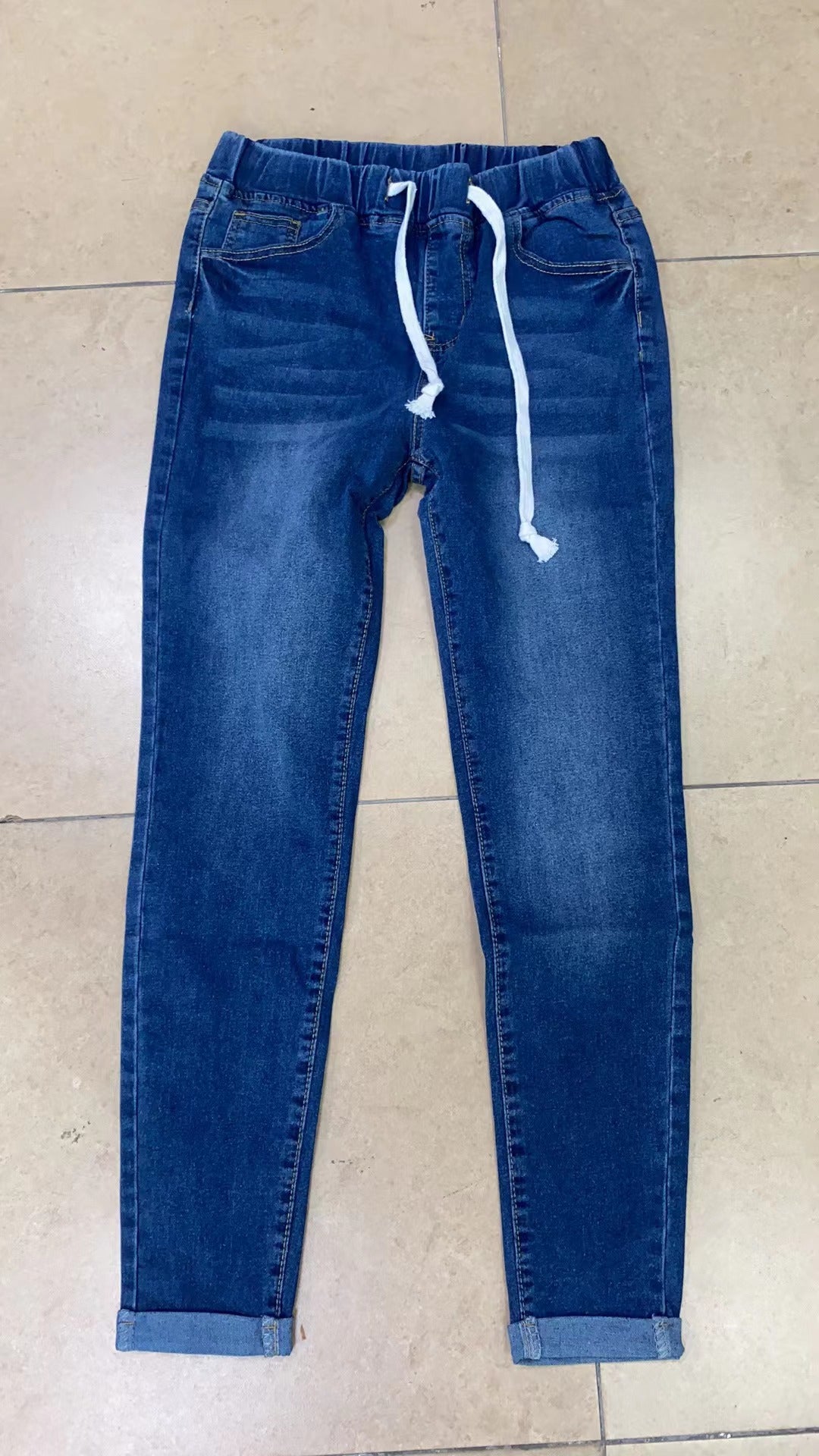 Elastic Waist Skinny Jeans
