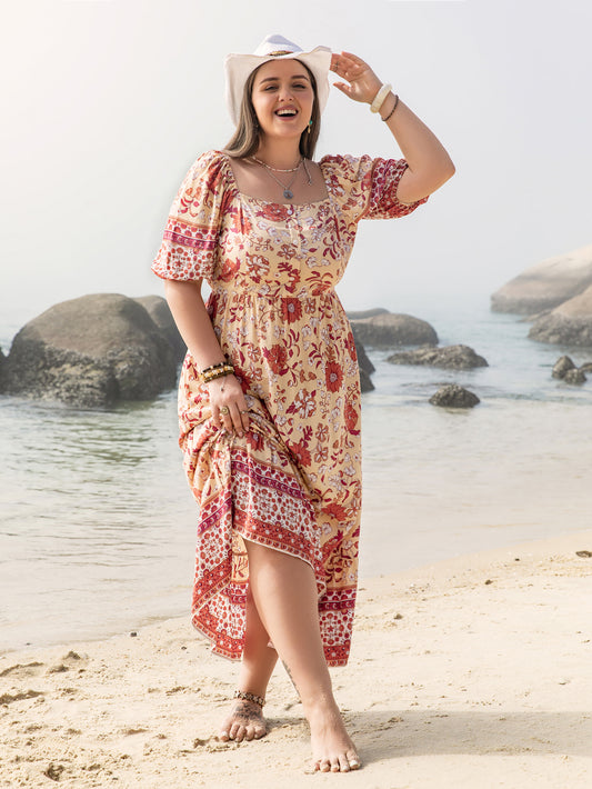 Seaside Floral Maxi Dress