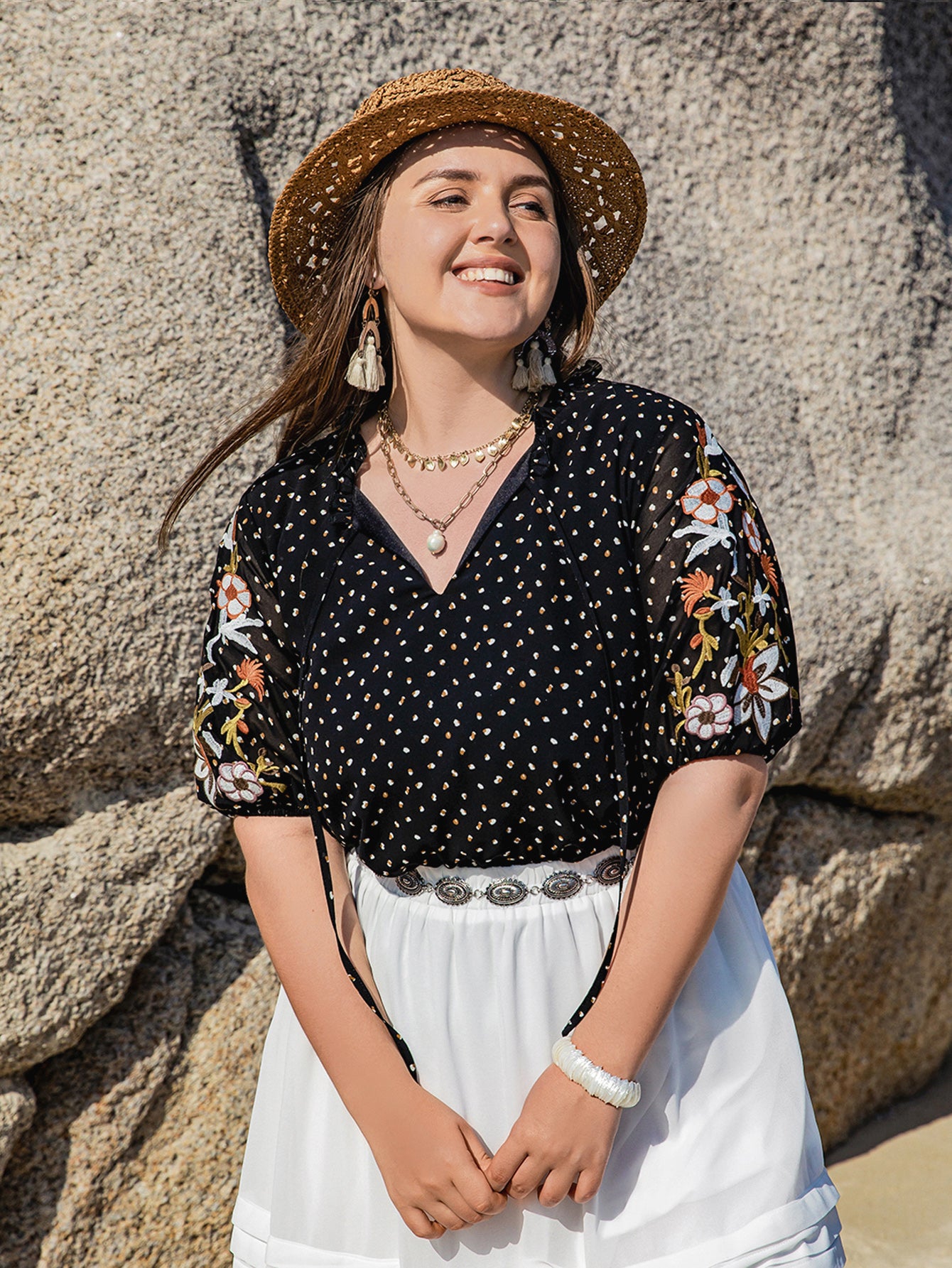 Black Polka Dot Blouse