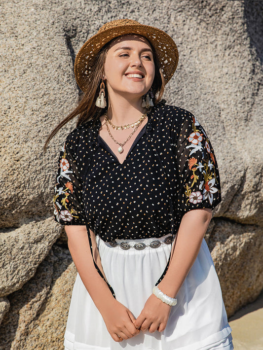 Black Polka Dot Blouse
