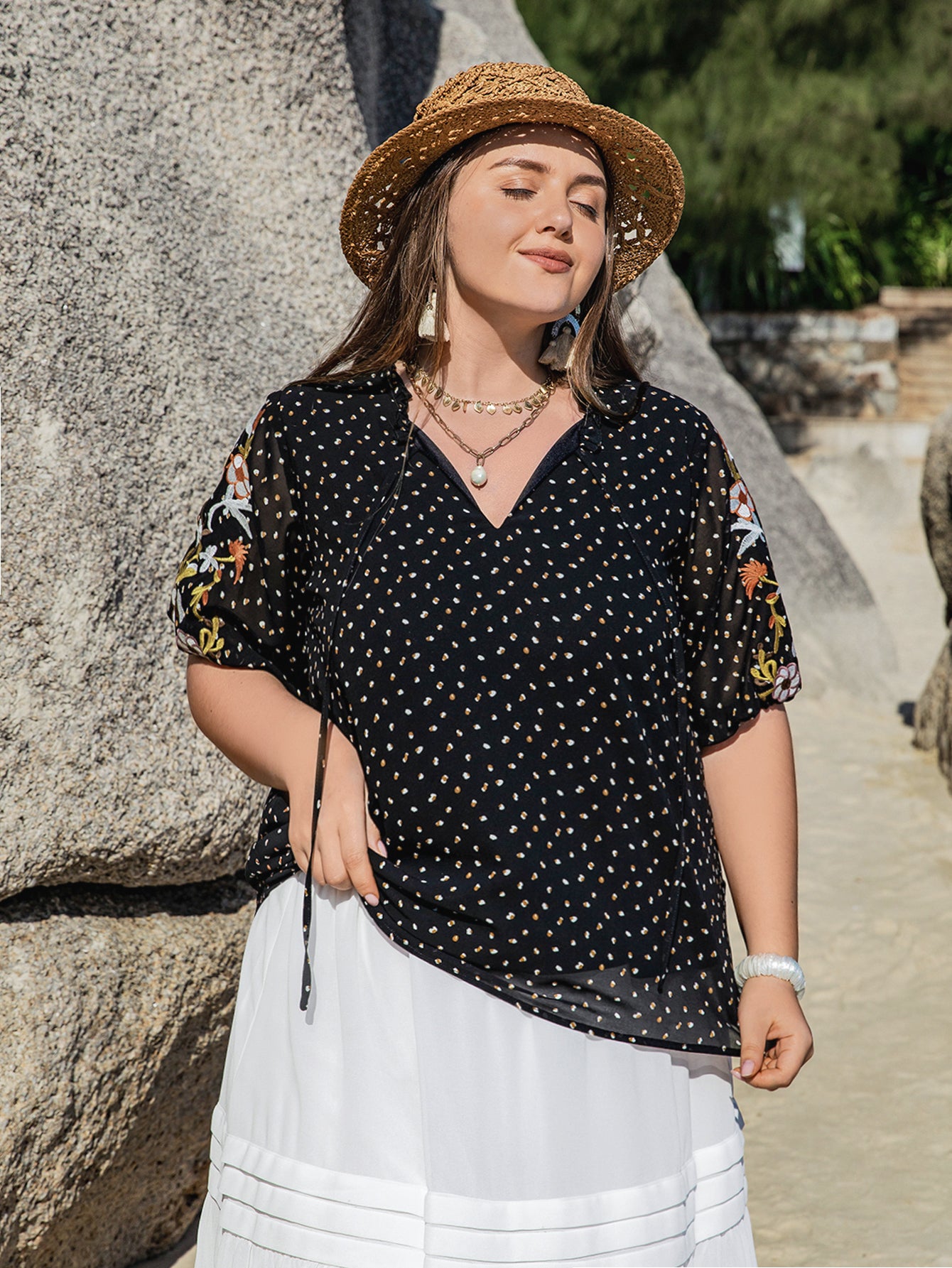 Black Polka Dot Blouse