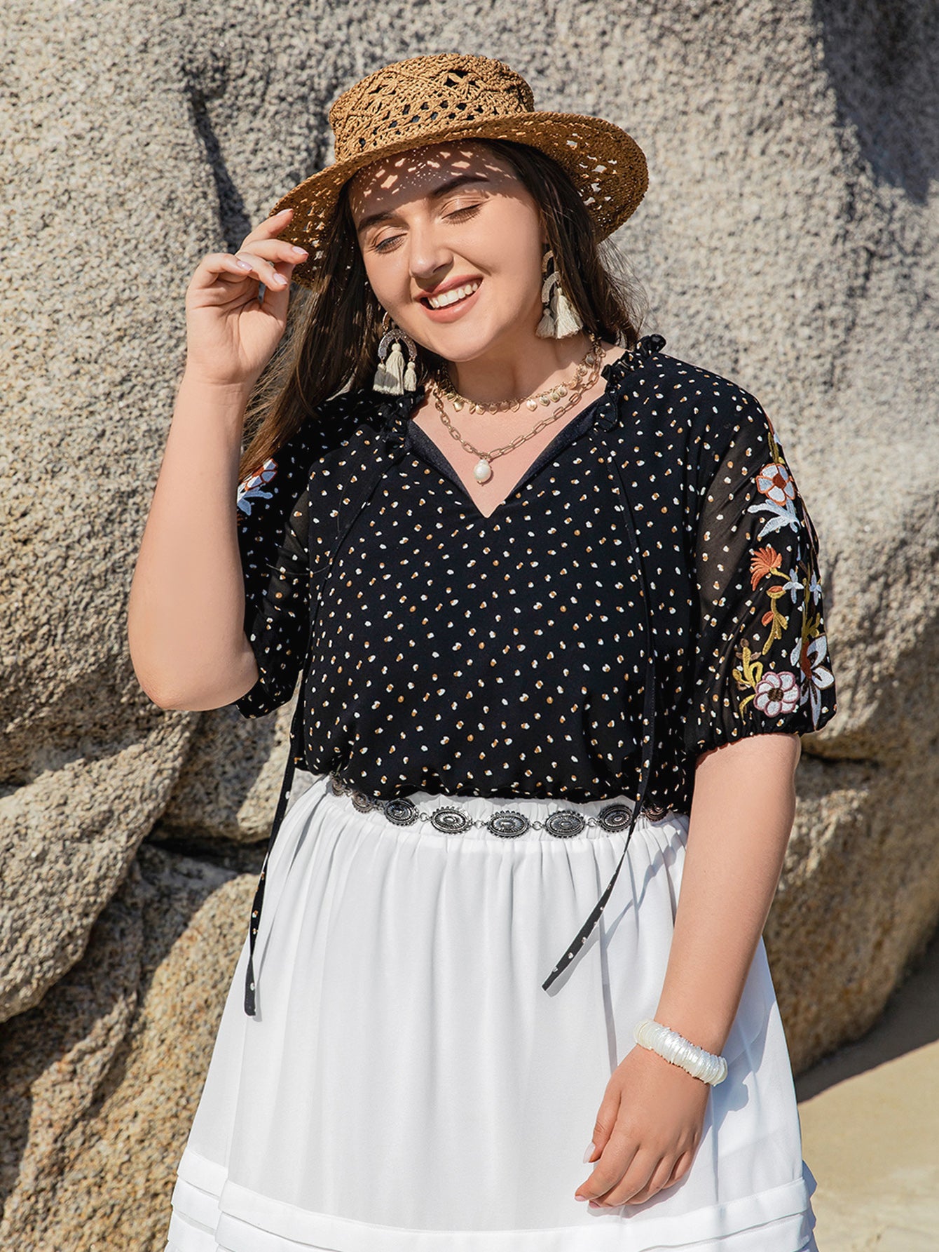 Black Polka Dot Blouse