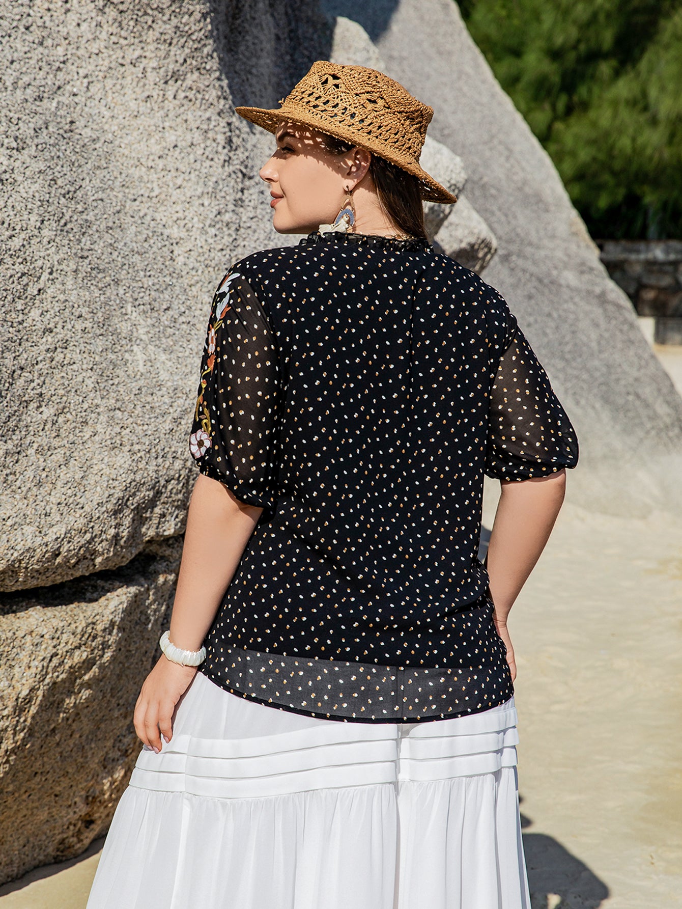 Black Polka Dot Blouse