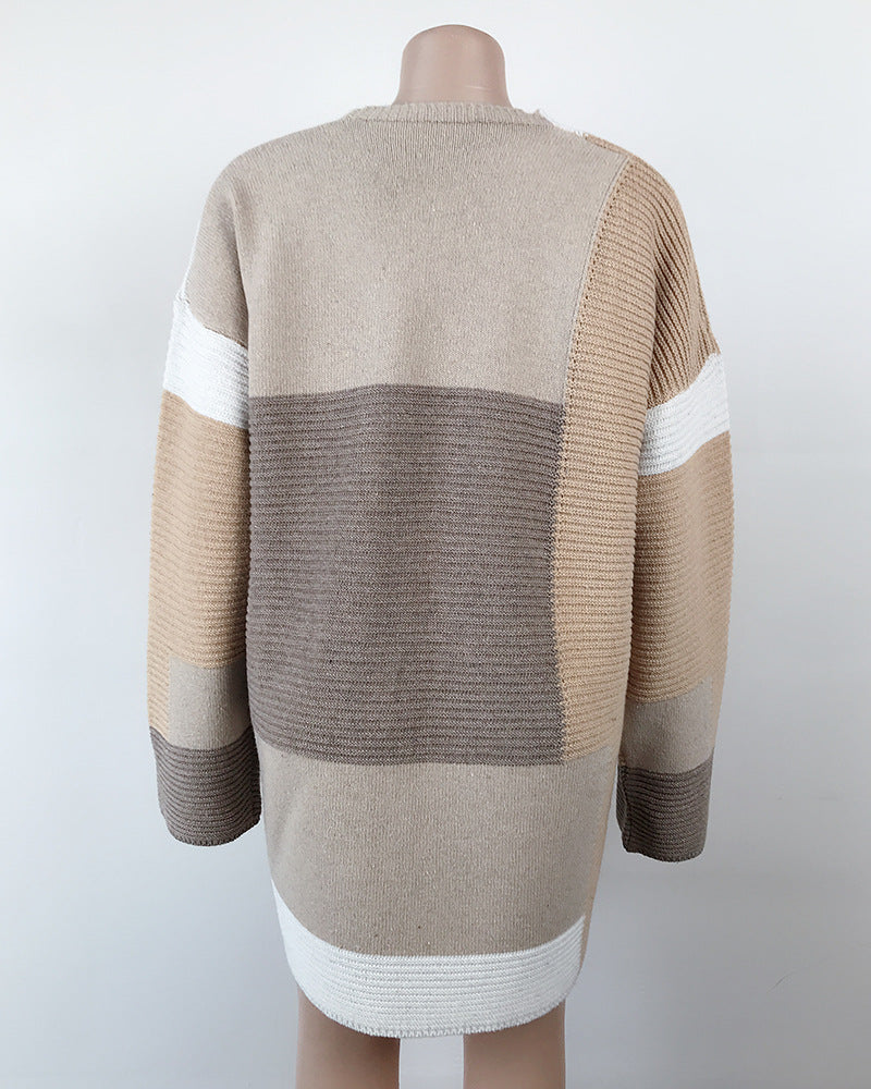Loose Geometric Open Sweater