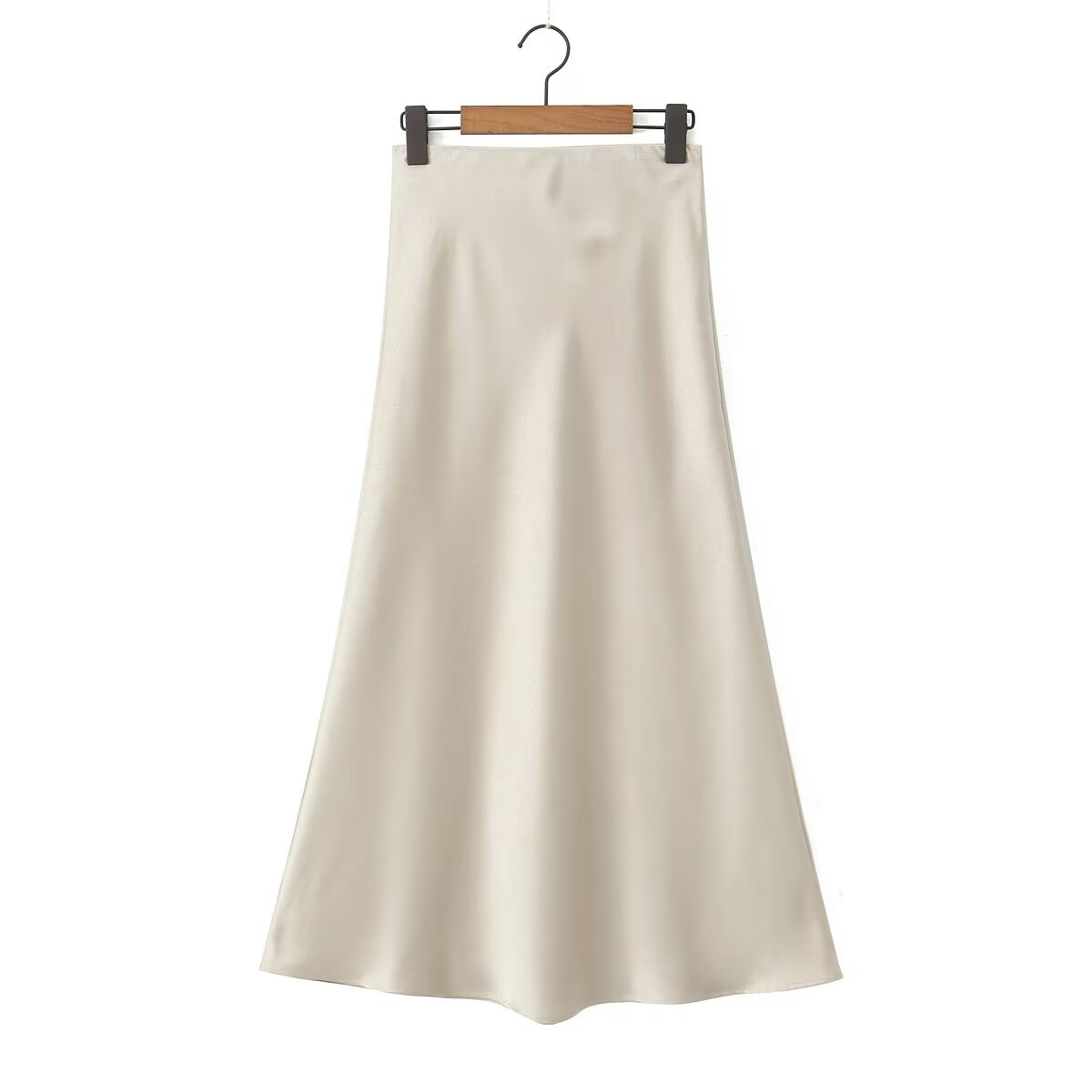 Glossy Casual Slim Satan Skirt
