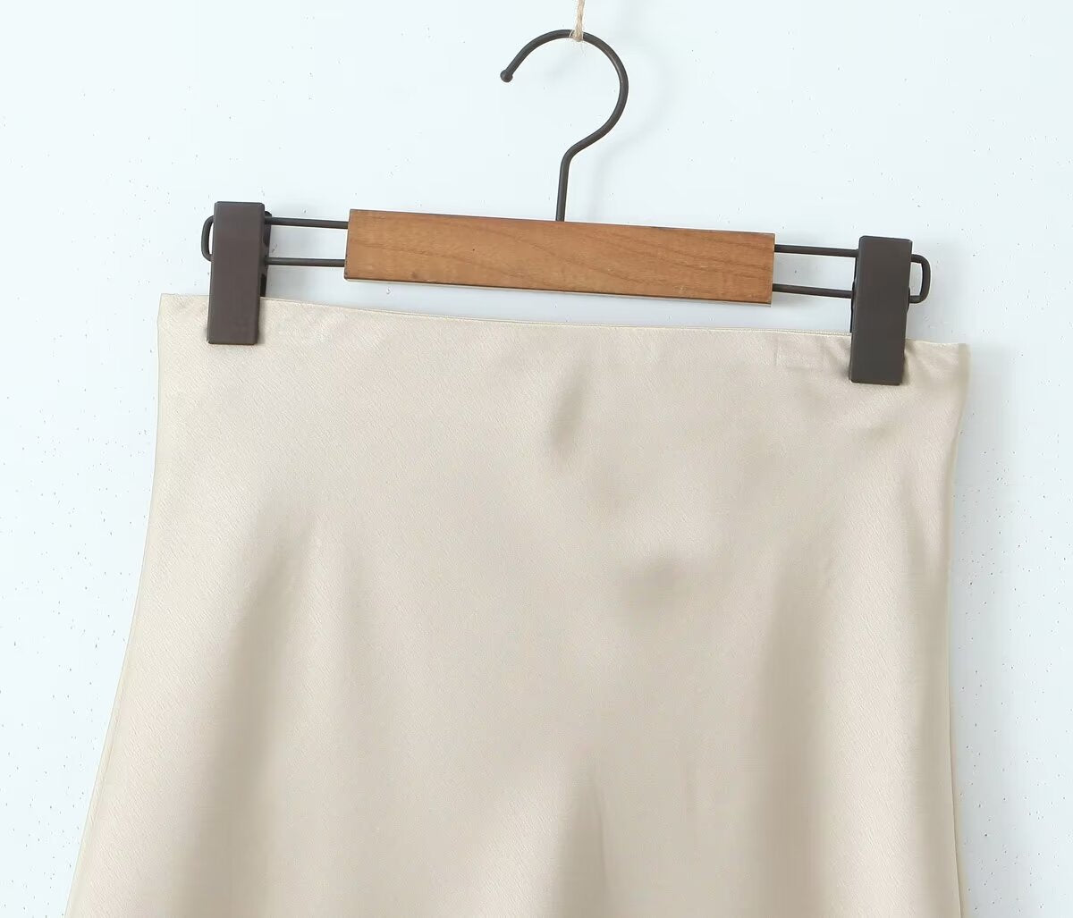 Glossy Casual Slim Satan Skirt