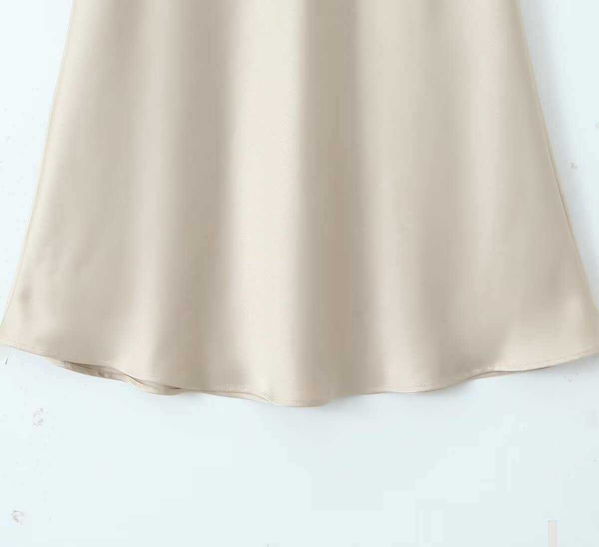 Glossy Casual Slim Satan Skirt