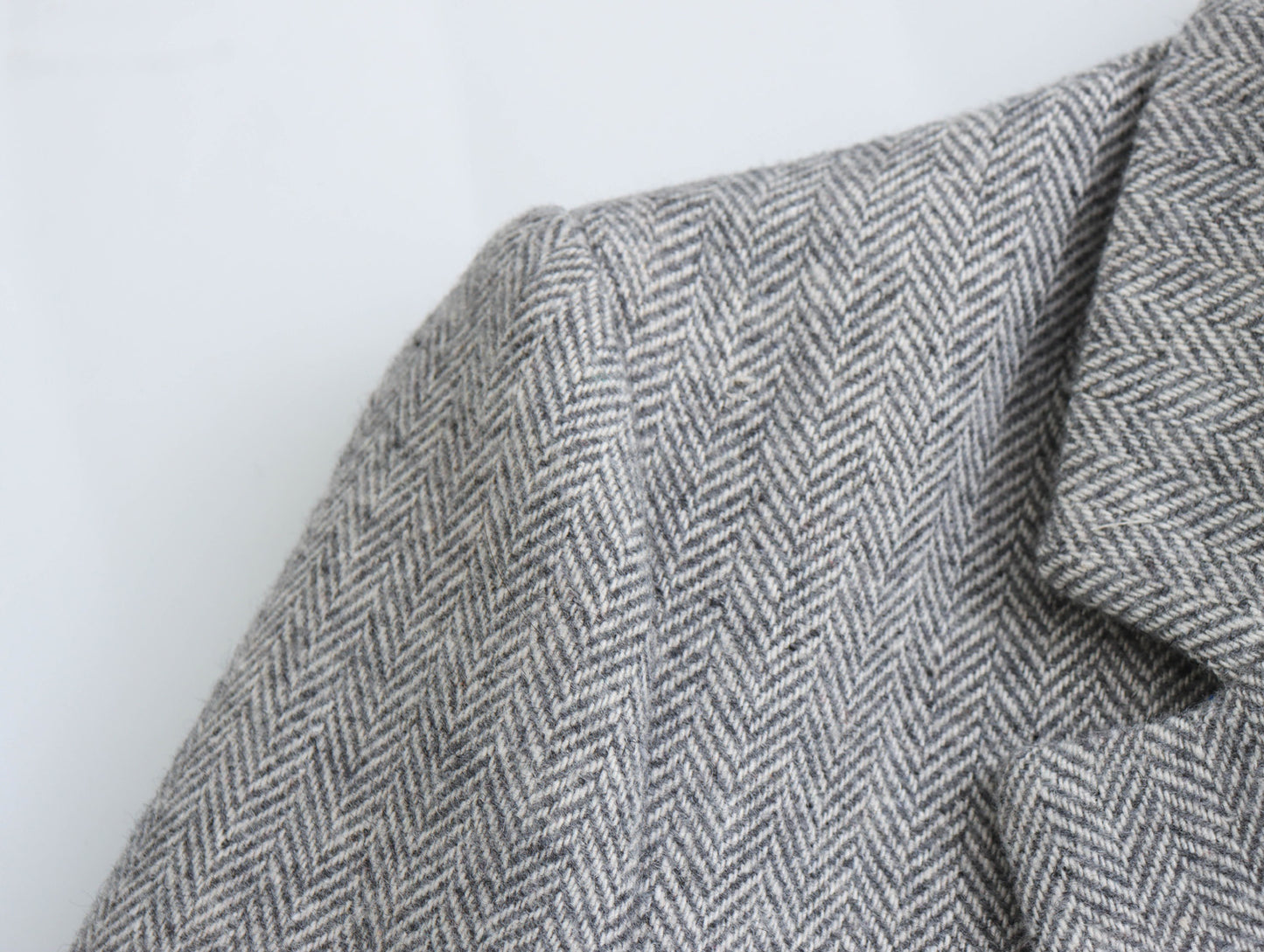 Casual Herringbone Twill Blazer