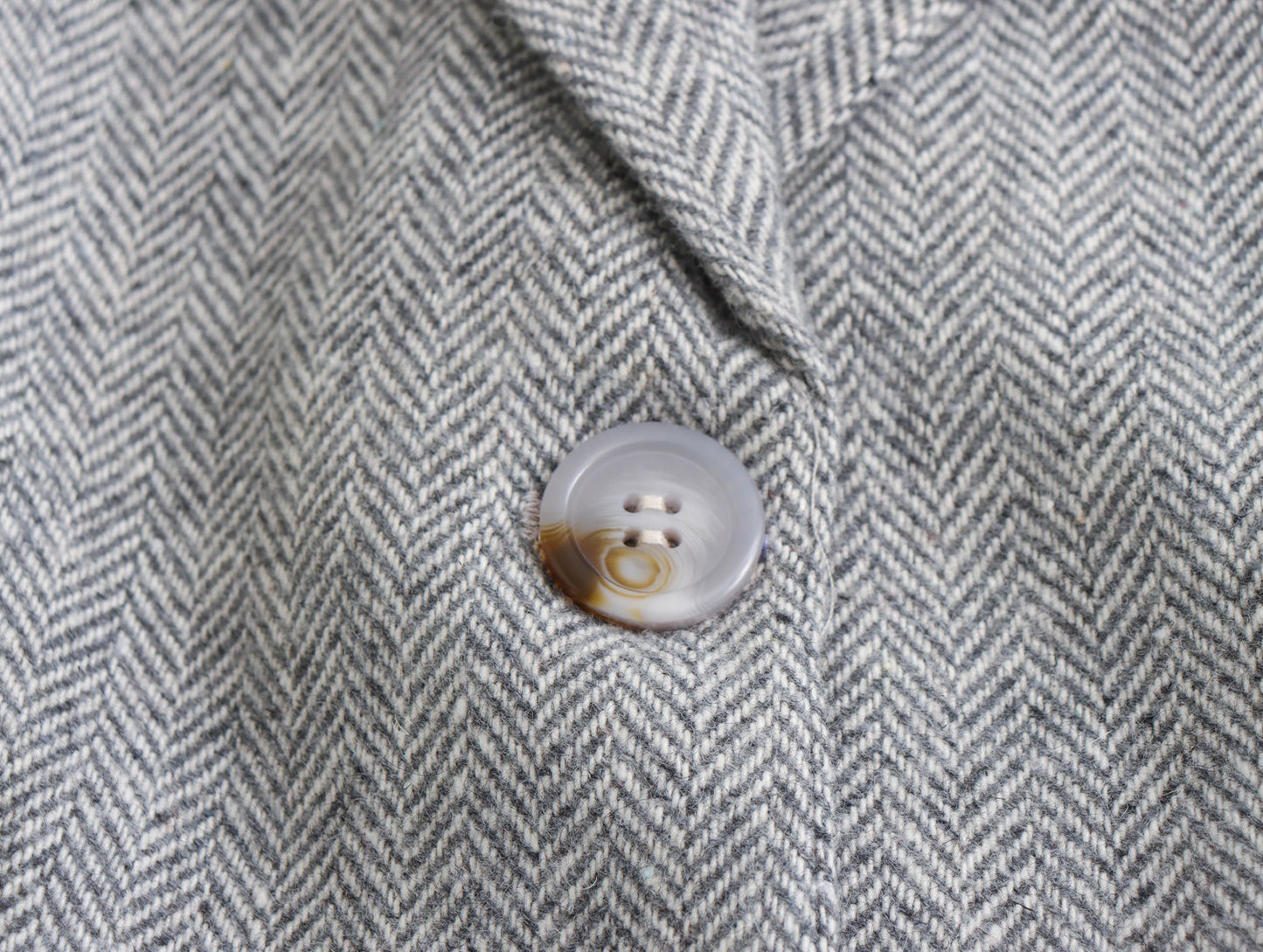 Casual Herringbone Twill Blazer