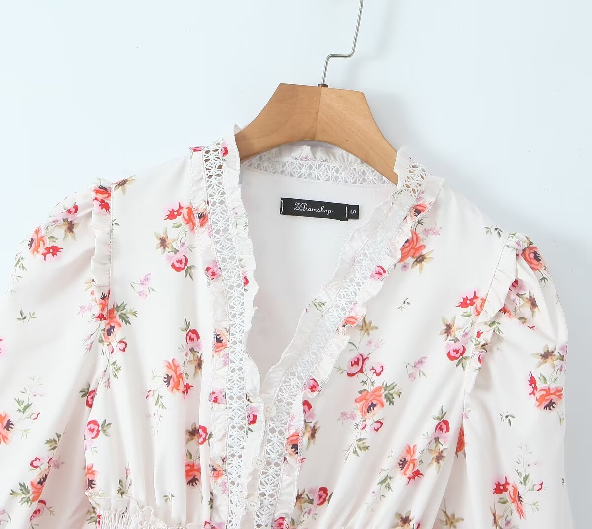 Romantic Smocking Floral Blouse