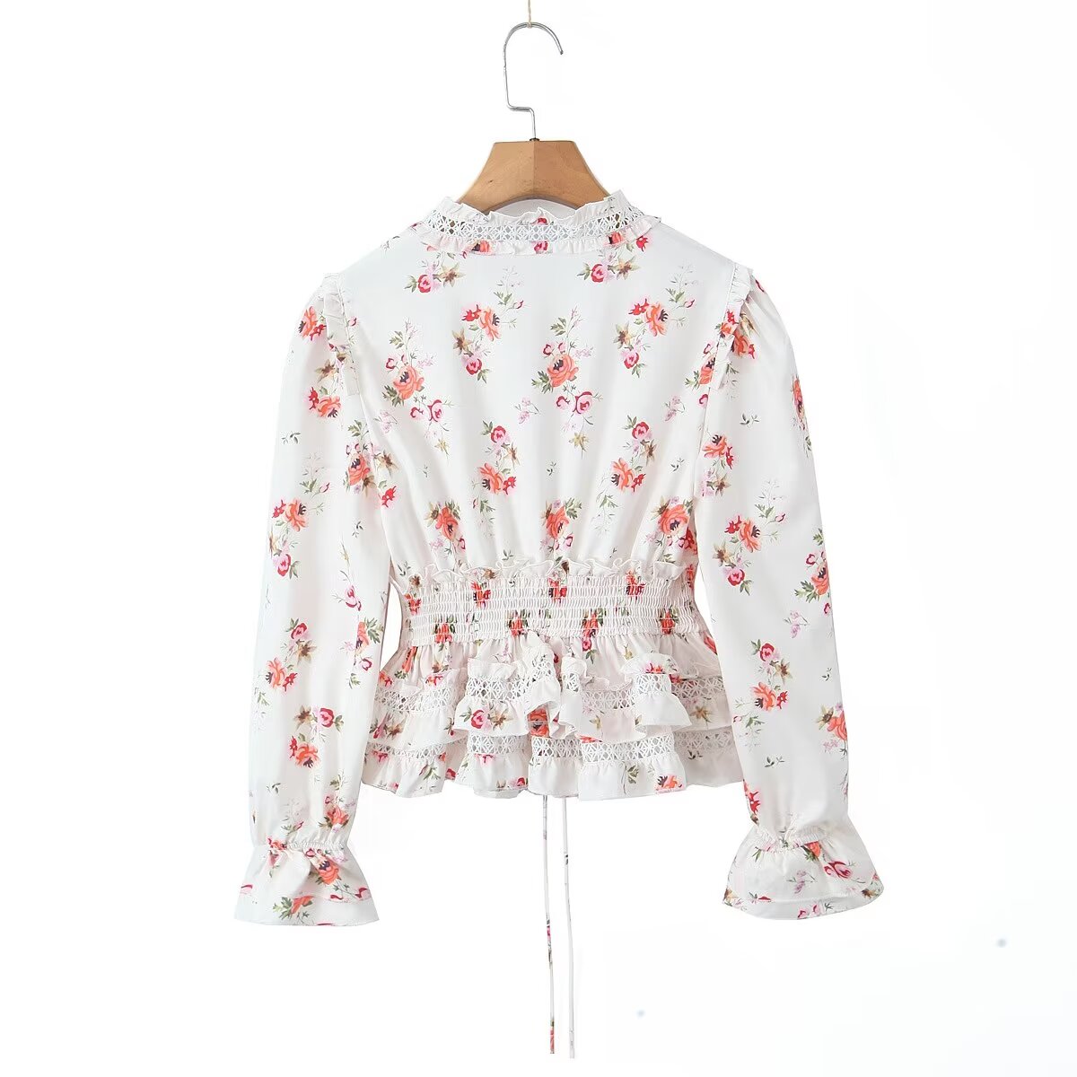 Romantic Smocking Floral Blouse