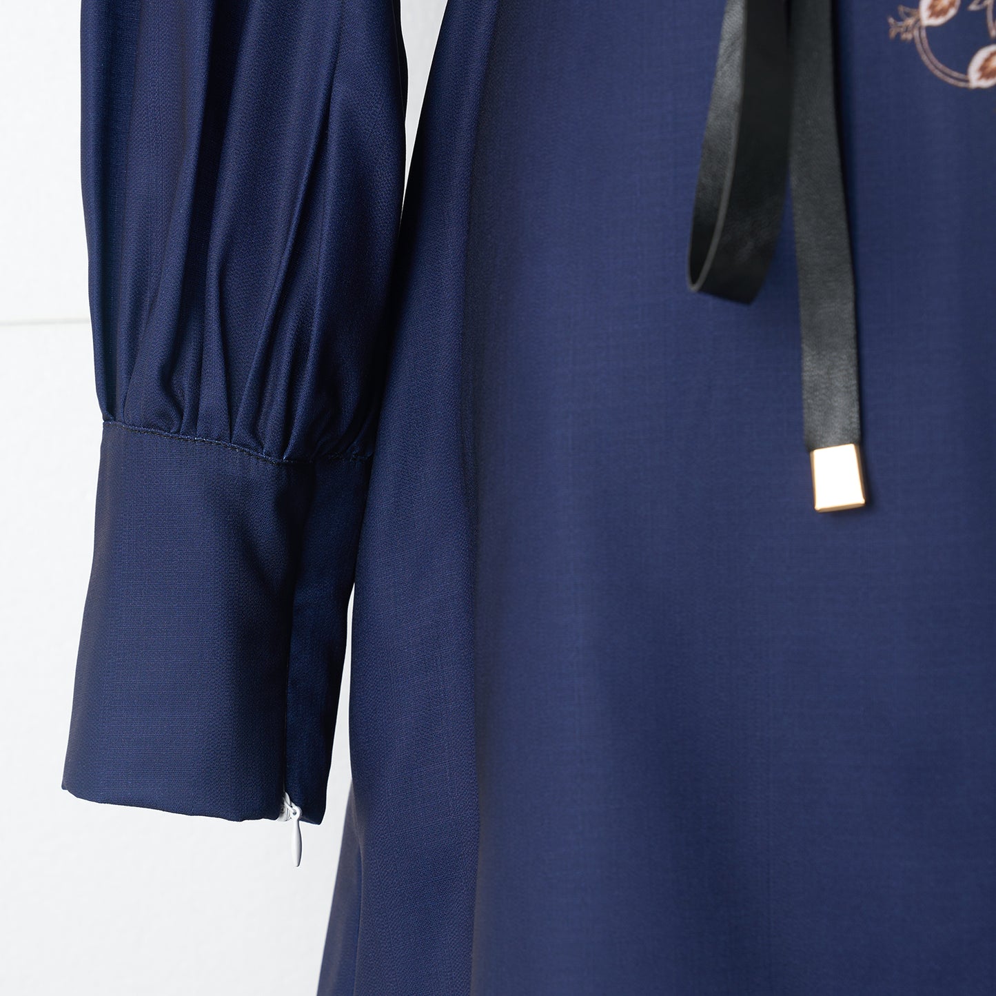 Paisley Lace Up Navy Dress