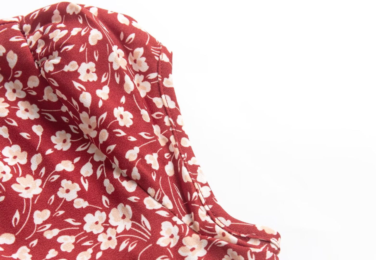 Red Floral Split Dress