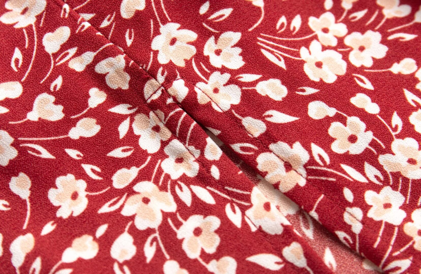 Red Floral Split Dress