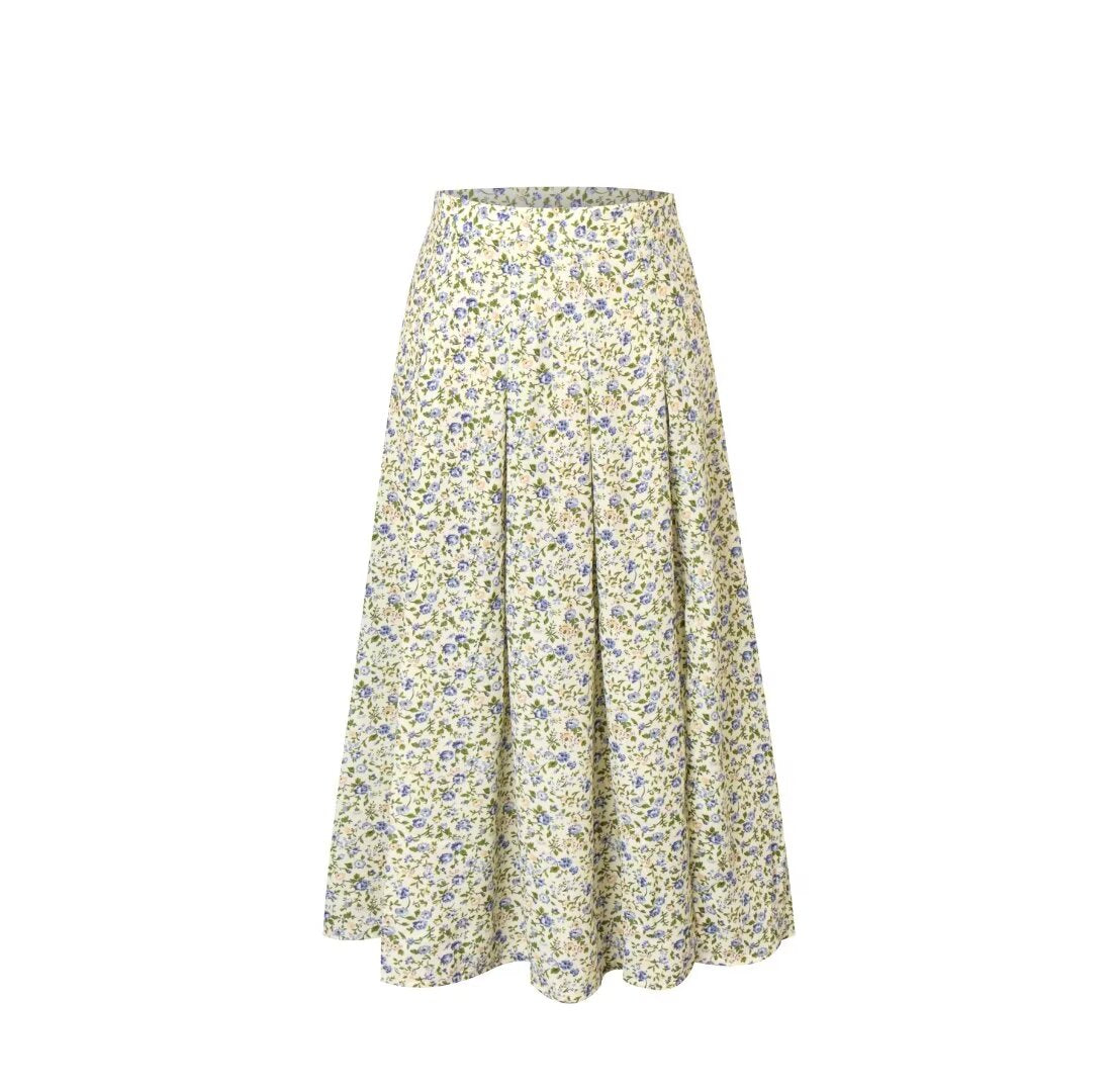 French Casual Floral Skirt