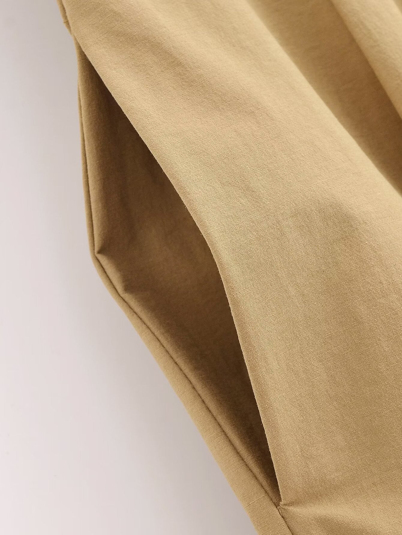 Khaki Buckle Midi Skirt