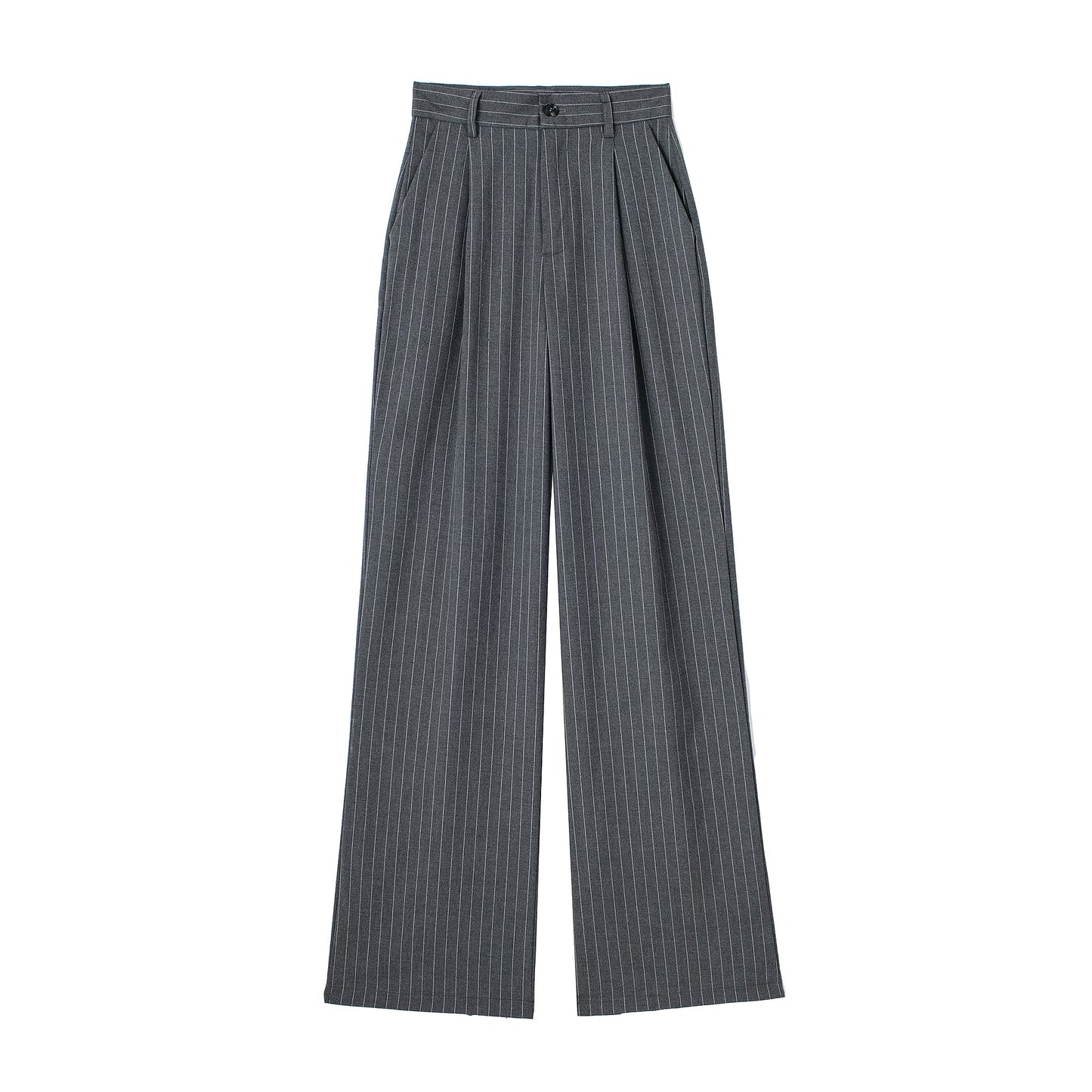 Loose Front Pleated High Waisted Trousers