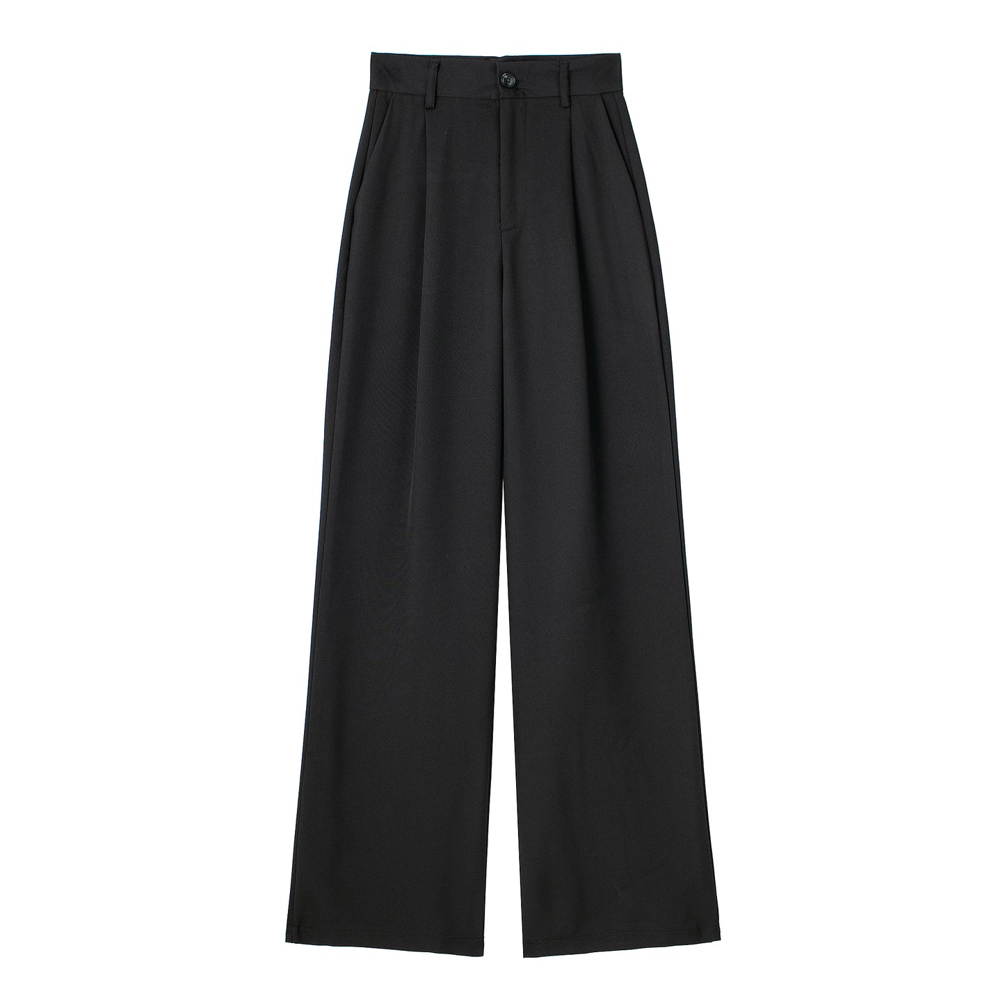 Loose Front Pleated High Waisted Trousers