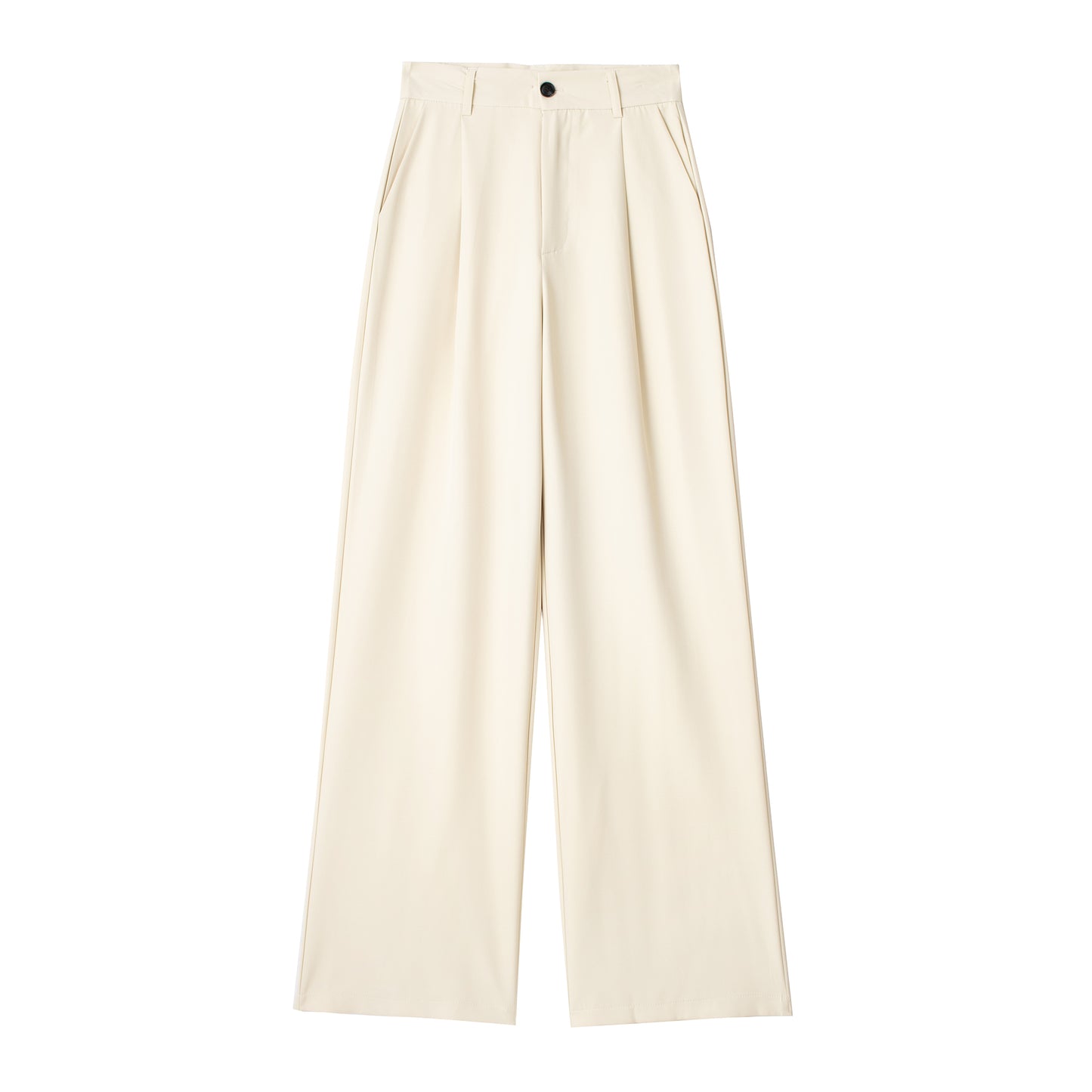 Loose Front Pleated High Waisted Trousers
