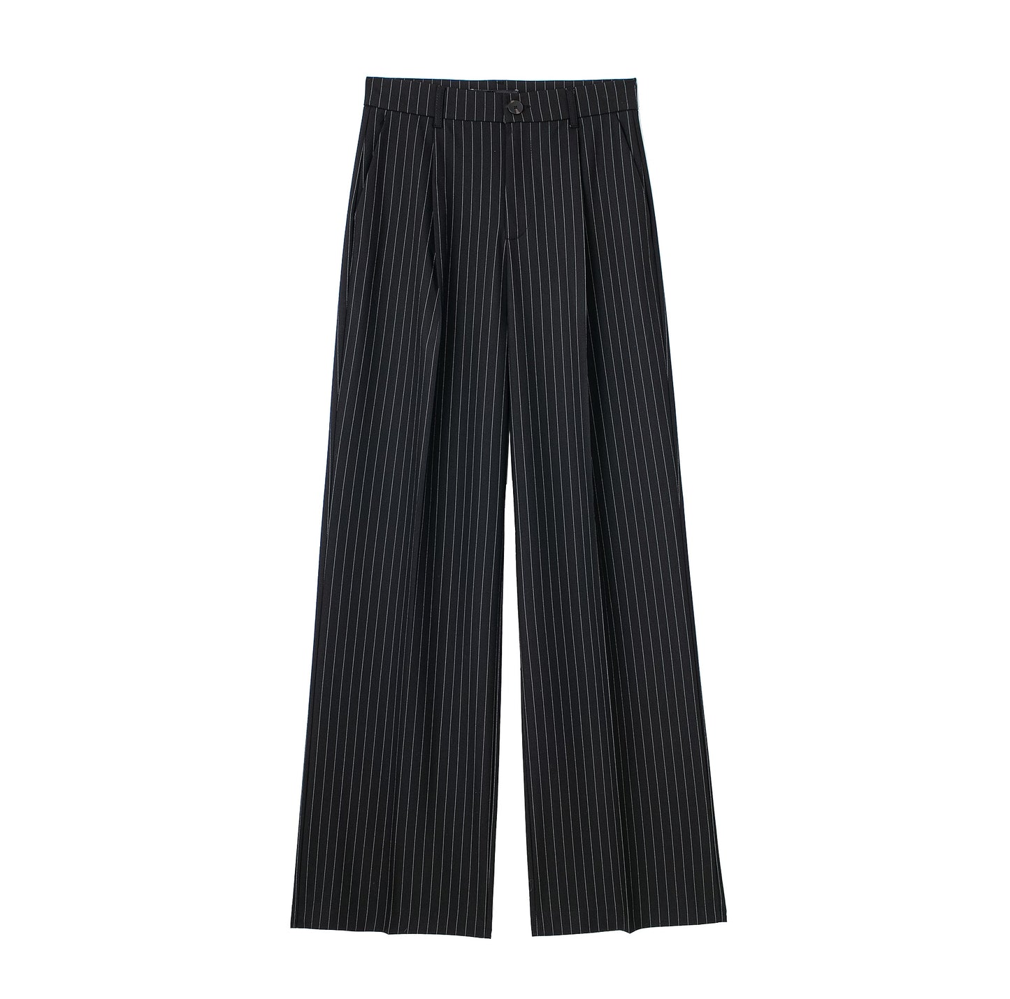 Loose Front Pleated High Waisted Trousers