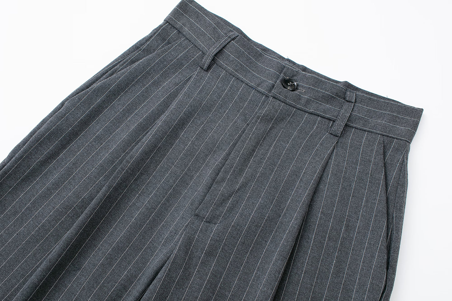 Loose Front Pleated High Waisted Trousers