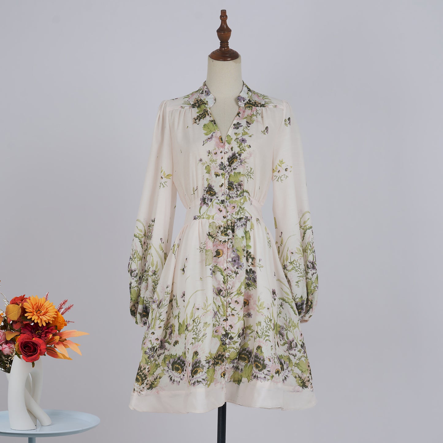 Claire A Line Long Sleeve Dress