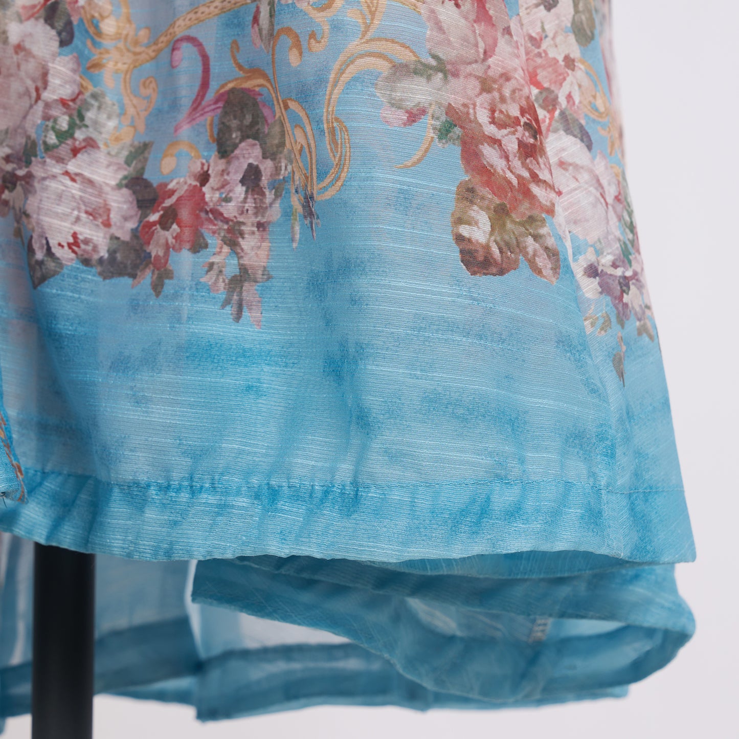 Printed Lapel Single Breasted A Line Dress w/ Belt