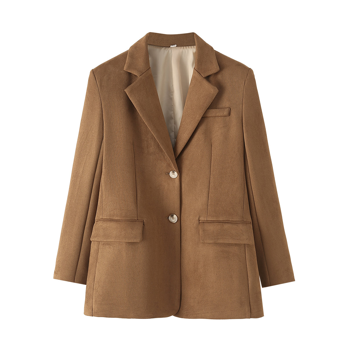 Camel Faux Suede Blazer